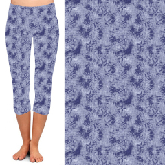 High waist leggings with lavender pattern