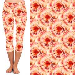 Colored floral high waist leggings