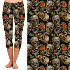 Black skeleton high waist leggings