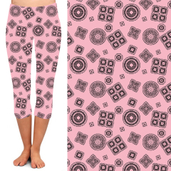 High waist leggings with a pink pattern