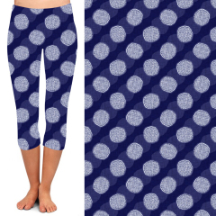 Navy polka dot high waist leggings