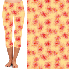 Yellow floral high waist leggings