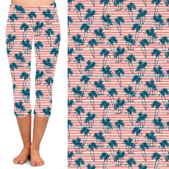Coconut high waisted leggings with pink stripes