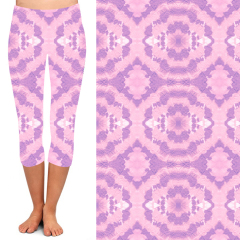 Pink patterned high waist leggings