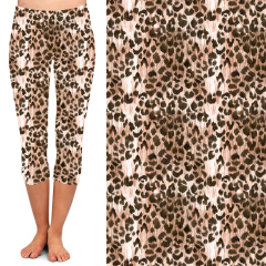 Yellow leopard-print high waist leggings