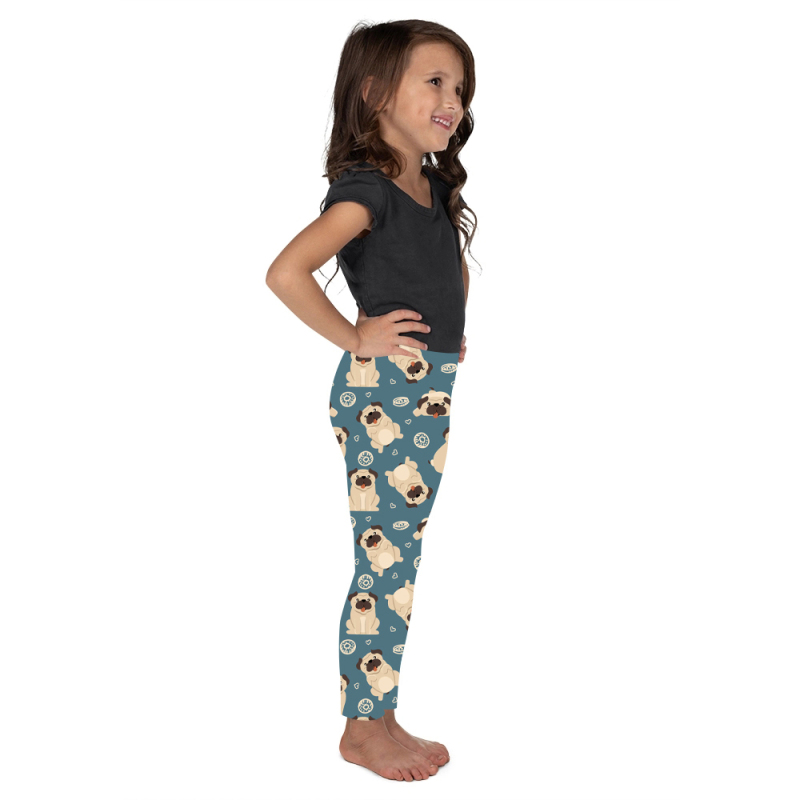 Puppy with light blue background kids Leggings