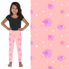 Pink Elephant Kids Leggings