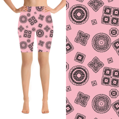 Pink background pattern Biker short