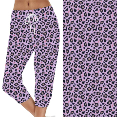 Leopard print on purple background Capri Jogger