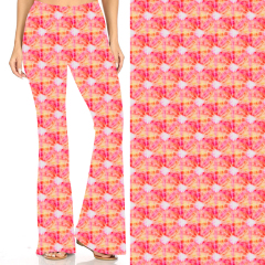 Pink flower flares pants