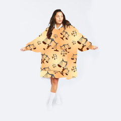 Small balance with yellow base wearable hoodie blanket