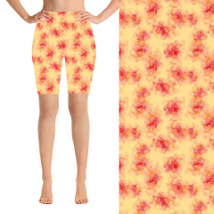 Yellow ground floral texture bike short