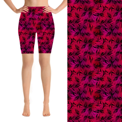 Bamboo leaves with red base bike short
