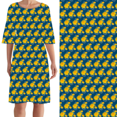 Sunflower on navy blue background Curie Dress