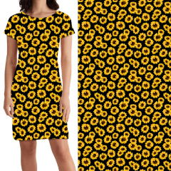 Sunflower with black background Dorothy Dress