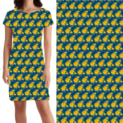Sunflower on navy blue background Dorothy Dress
