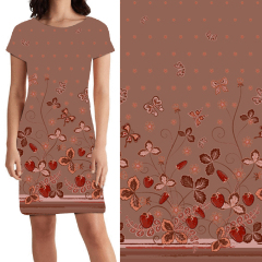 Pink grey spotted flowers Dorothy Dress