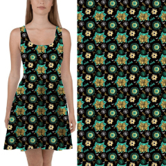 Dreamy flower with black background Top Dress