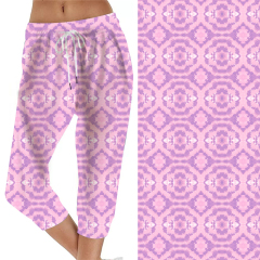 Pink pattern capri jogger