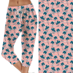 Coconut trees with pink stripes capri jogger