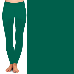 Green soild leggings