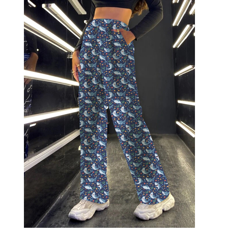 Blue-Shark printing-lounge pant