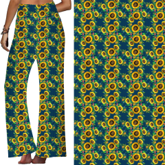 Green-sunflowey print-lounge pants