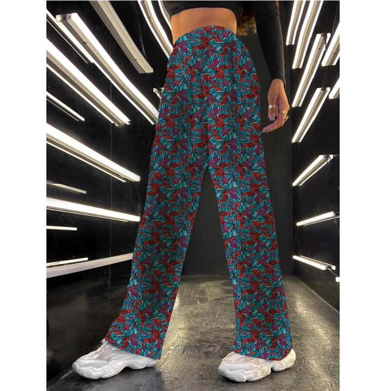 Blue-Petals printing-lounge pants