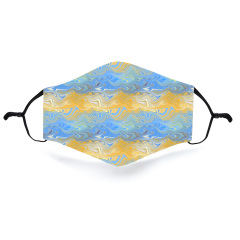 Blue and yellow water print masks