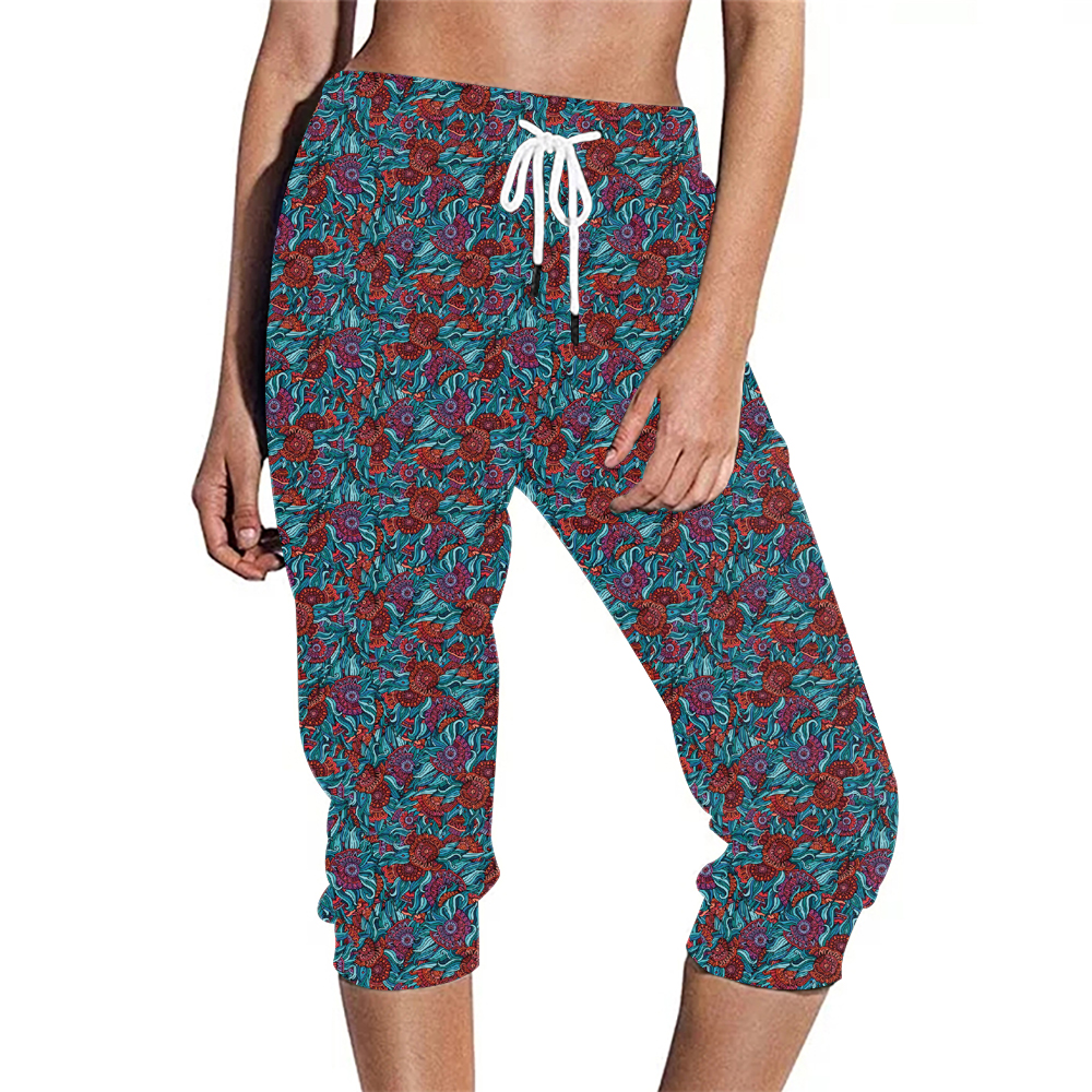 White-Petals printing-copri jogger