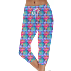 Pink-Kaleidoscope print-capri jogger