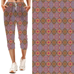 white-Kaleidoscope print-capri jogging pants