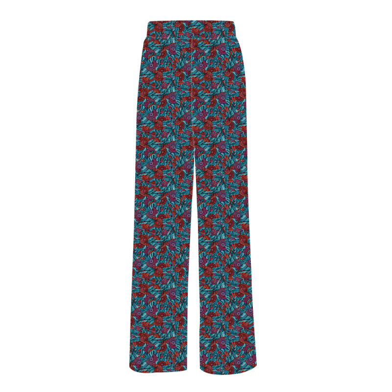 Blue-Petals printing-lounge pants