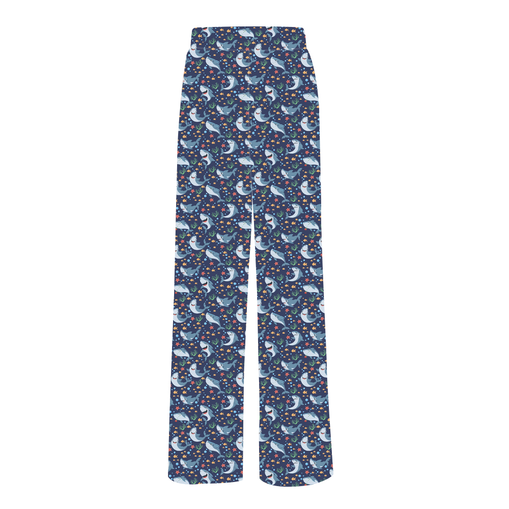 Blue-Shark printing-lounge pant