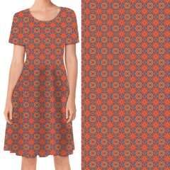 Orange floral print dress
