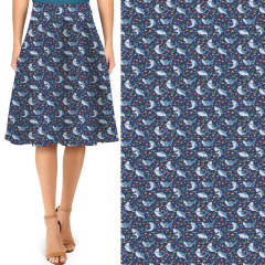 Blue whale print skirt
