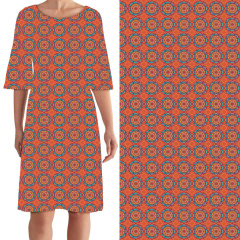 Orange floral print curie dress