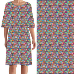 Color triangle print Curie dress