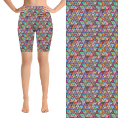 Colored diamond pattern biking shorts