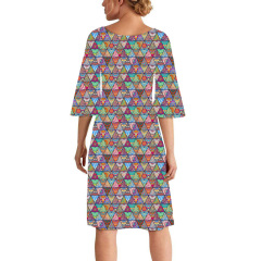 Color triangle print Curie dress