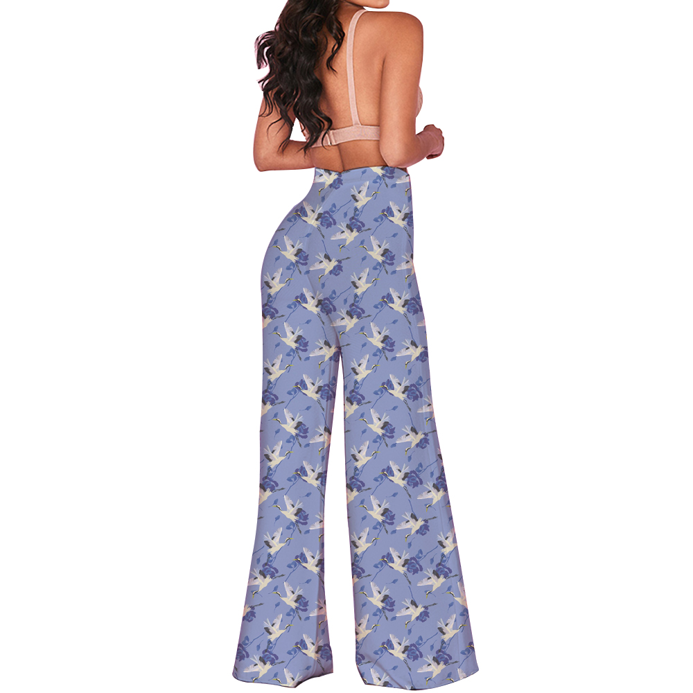 Blue swan printing- flares pants