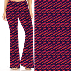Red stripe-flares pants