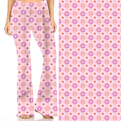 Pink petal-flares pants