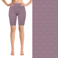 Pink cyclic mandala biking shorts