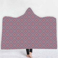 Pink wheel print hoodie blanket