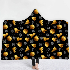 Gold gift and black background Hoodie Blanket