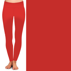Bright red high waist leggings