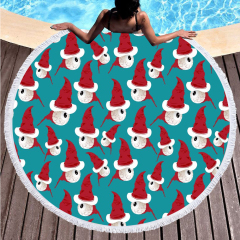 Red Eye printed round towel