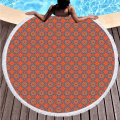 Orange printing round towel