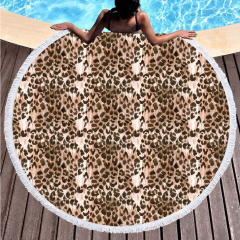 Panther print round towel